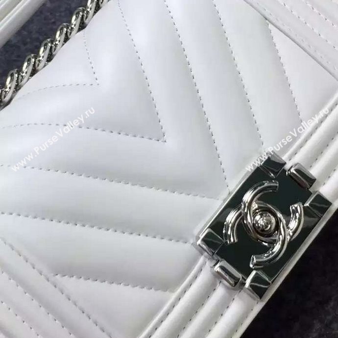 Chanel A92059 lambskin small le boy handbag white bag 5702