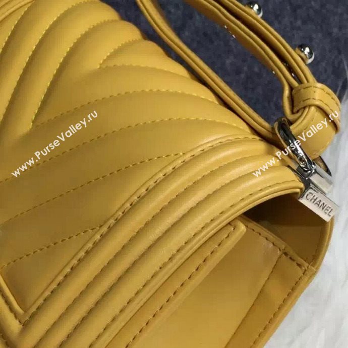 Chanel A92059 lambskin small le boy handbag yellow bag 5705