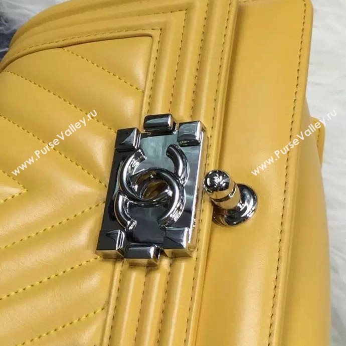 Chanel A92059 lambskin small le boy handbag yellow bag 5705