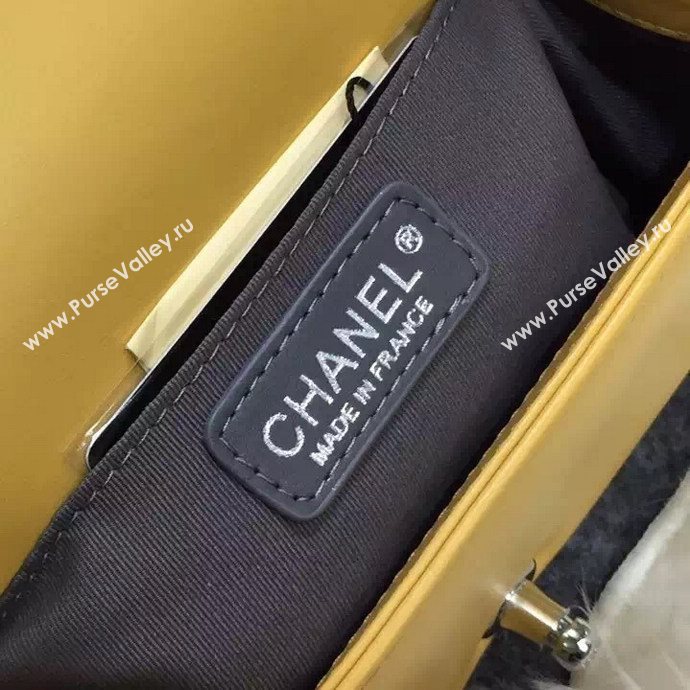 Chanel A92059 lambskin small le boy handbag yellow bag 5705