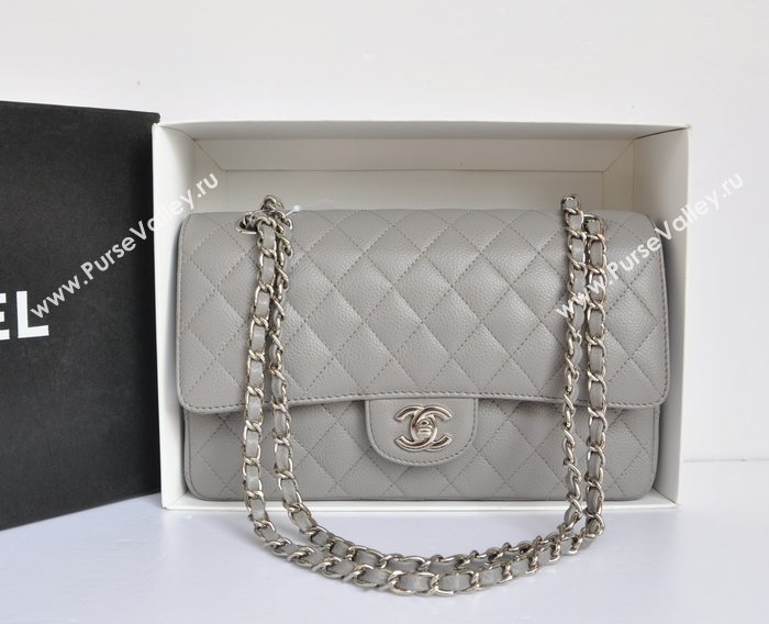 Chanel A1112 caviar lambskin classic flap handbag gray bag 5708