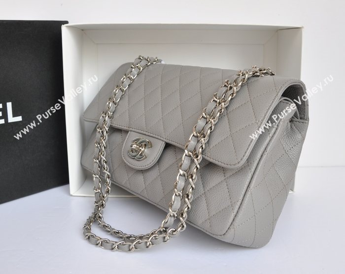 Chanel A1112 caviar lambskin classic flap handbag gray bag 5708