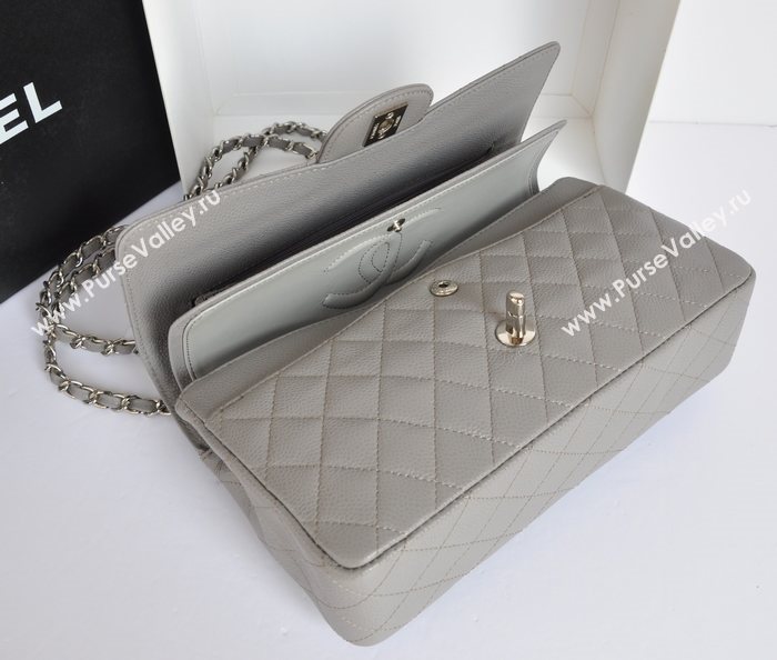 Chanel A1112 caviar lambskin classic flap handbag gray bag 5708