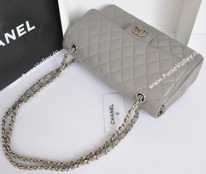 Chanel A1112 caviar lambskin classic flap handbag gray bag 5708