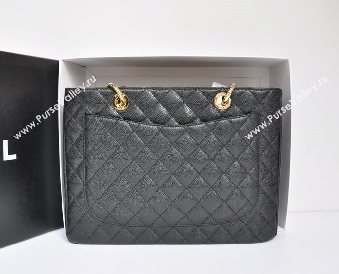 Chanel A36092 caviar lambskin GST shopping handbag black bag 5709