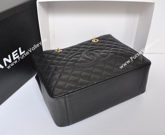 Chanel A36092 caviar lambskin GST shopping handbag black bag 5709