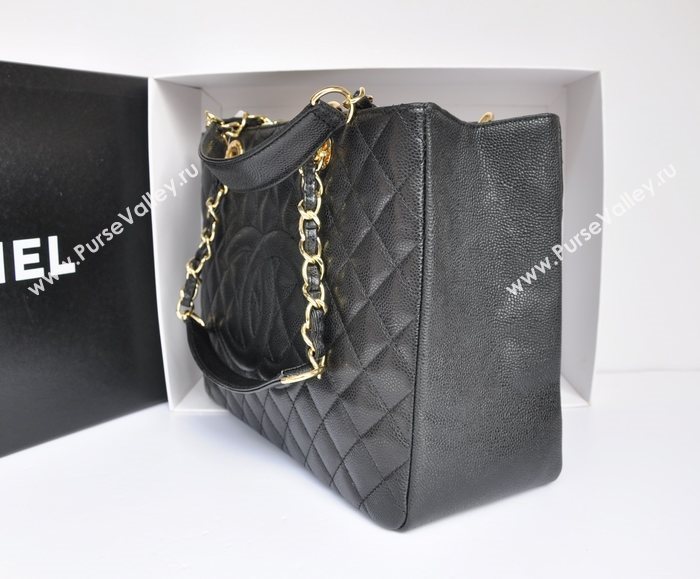 Chanel A36092 caviar lambskin GST shopping handbag black bag 5709