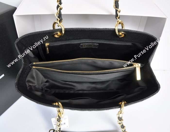 Chanel A36092 caviar lambskin GST shopping handbag black bag 5709