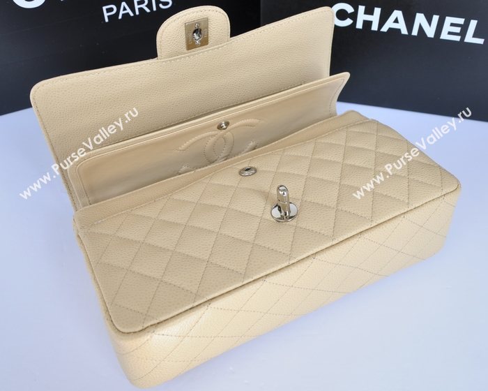 Chanel A1112 caviar lambskin classic flap handbag apricot bag 5710