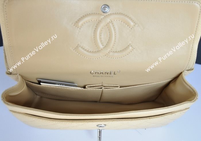 Chanel A1112 caviar lambskin classic flap handbag apricot bag 5710