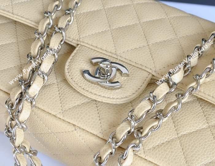 Chanel A1112 caviar lambskin classic flap handbag apricot bag 5710