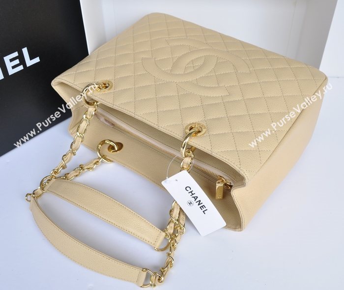 Chanel A36092 caviar lambskin GST shopping handbag apricot bag 5711
