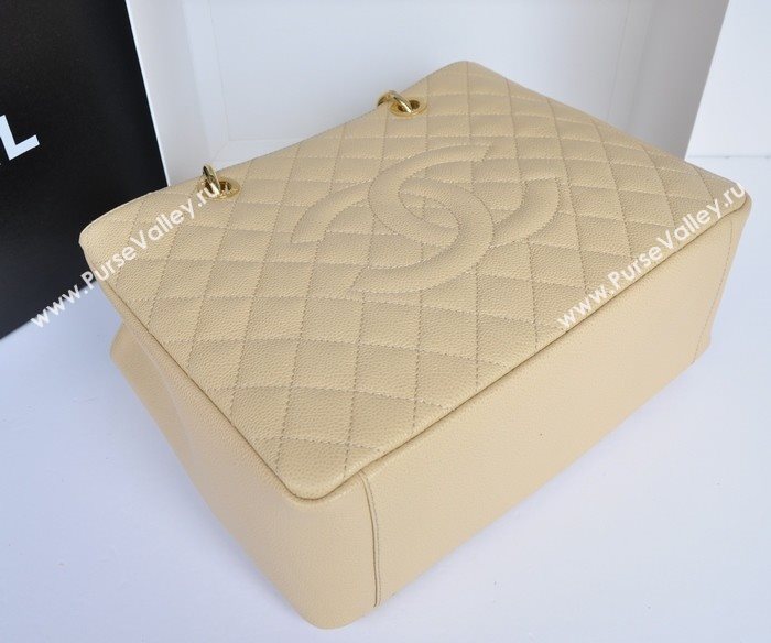 Chanel A36092 caviar lambskin GST shopping handbag apricot bag 5711