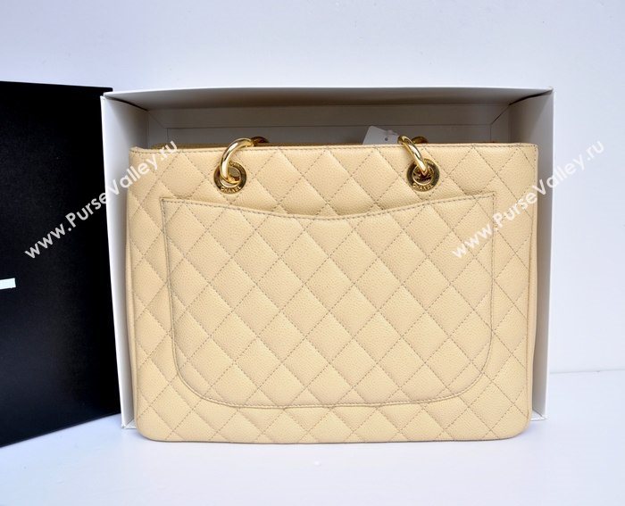 Chanel A36092 caviar lambskin GST shopping handbag apricot bag 5711