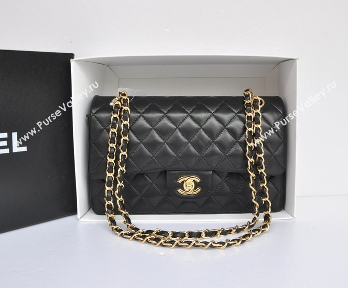 Chanel A1112 lambskin classic flap handbag black bag 5713