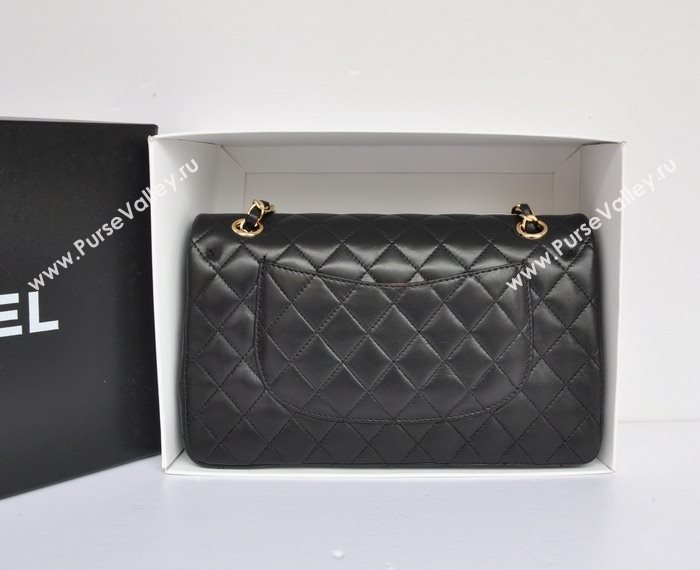 Chanel A1112 lambskin classic flap handbag black bag 5713