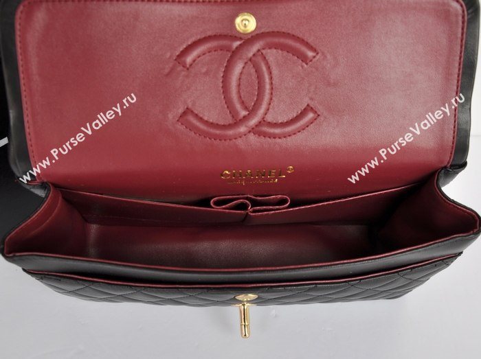 Chanel A1112 lambskin classic flap handbag black bag 5713