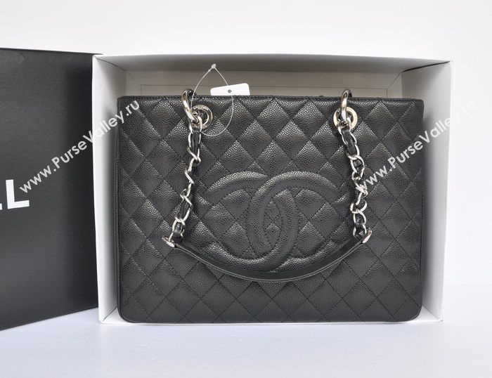 Chanel A36092 caviar lambskin GST shopping handbag black bag 5714