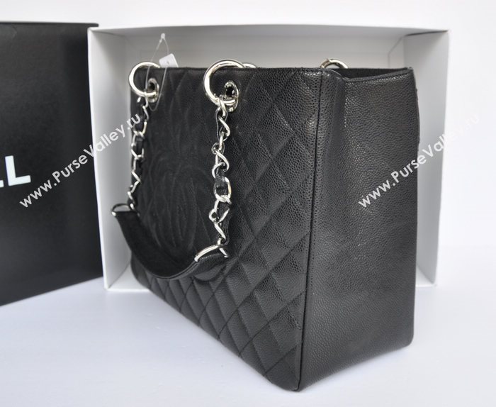 Chanel A36092 caviar lambskin GST shopping handbag black bag 5714