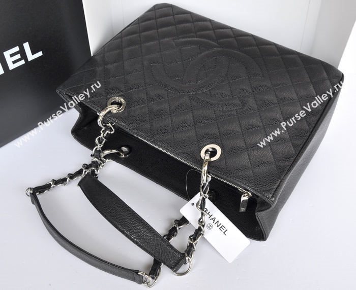 Chanel A36092 caviar lambskin GST shopping handbag black bag 5714
