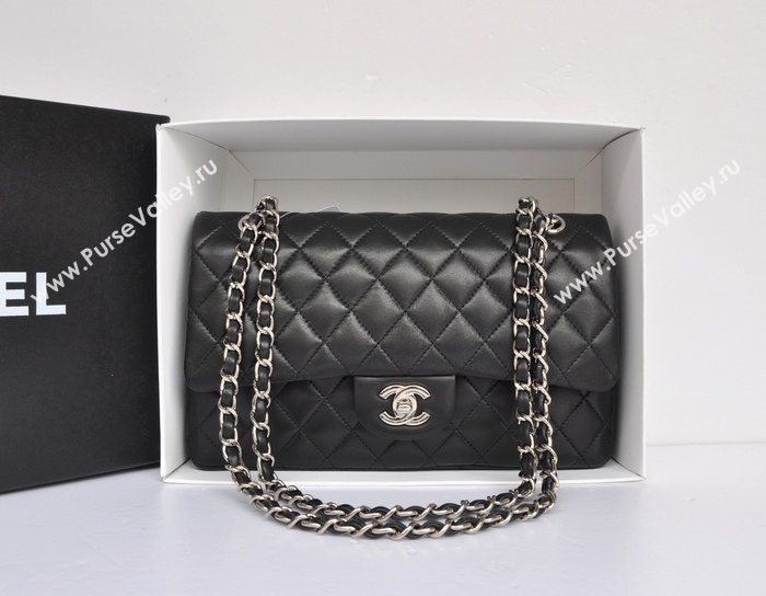 Chanel A1112 lambskin classic flap handbag black bag 5715