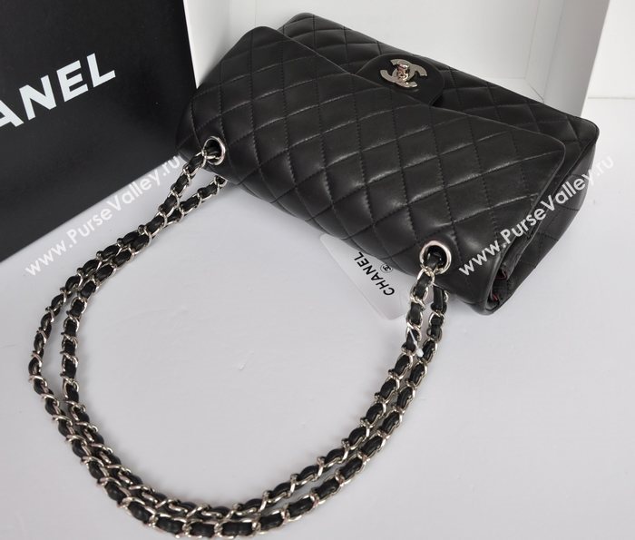 Chanel A1112 lambskin classic flap handbag black bag 5715