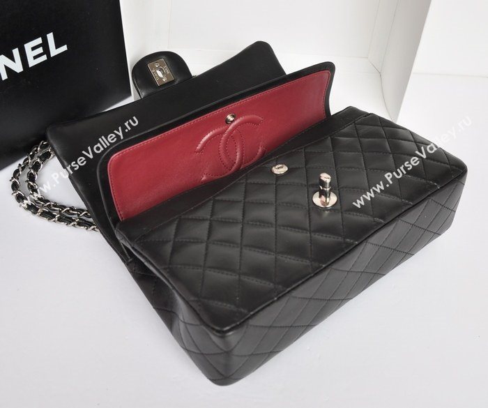 Chanel A1112 lambskin classic flap handbag black bag 5715