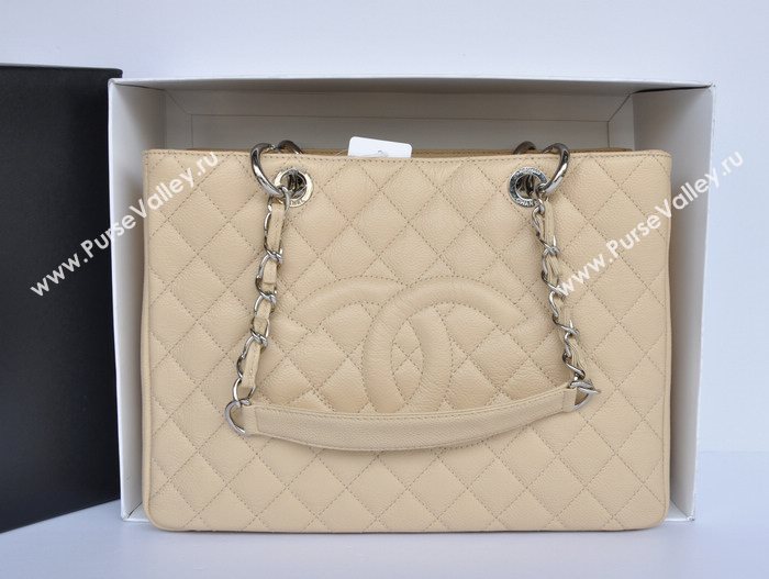 Chanel A36092 caviar lambskin GST shopping handbag apricot bag 5717