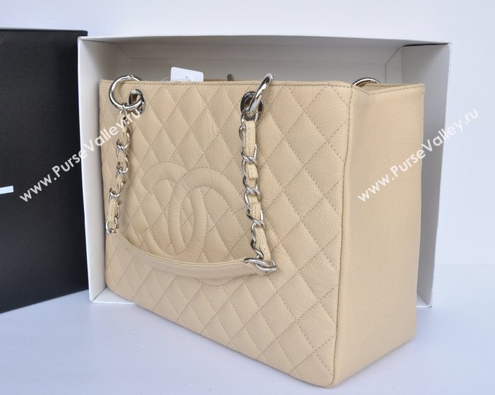 Chanel A36092 caviar lambskin GST shopping handbag apricot bag 5717
