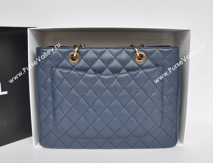 Chanel A36092 caviar lambskin GST shopping handbag blue bag 5718
