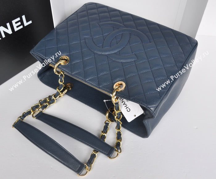 Chanel A36092 caviar lambskin GST shopping handbag blue bag 5718