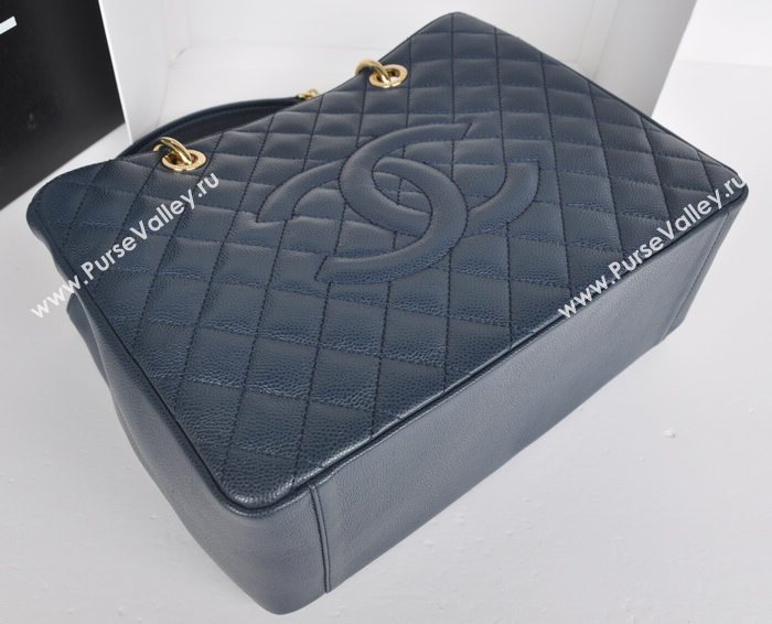 Chanel A36092 caviar lambskin GST shopping handbag blue bag 5718