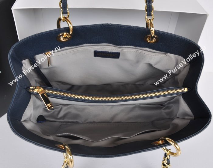 Chanel A36092 caviar lambskin GST shopping handbag blue bag 5718