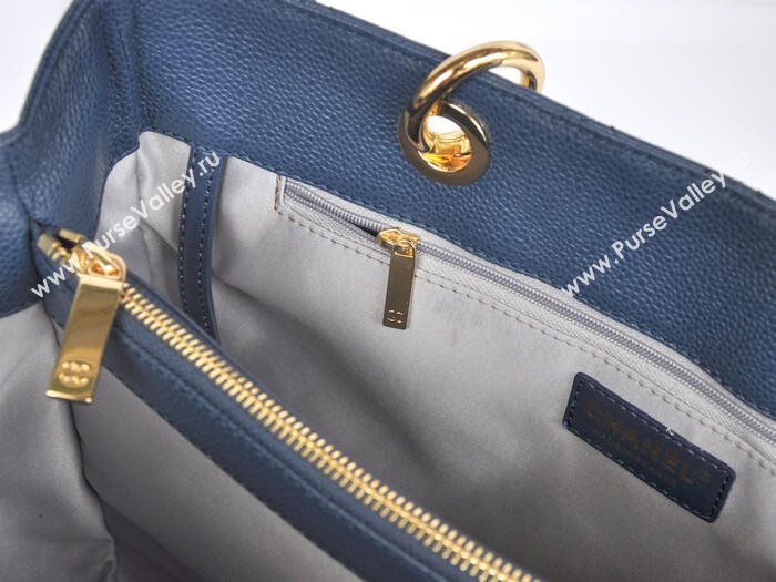 Chanel A36092 caviar lambskin GST shopping handbag blue bag 5718
