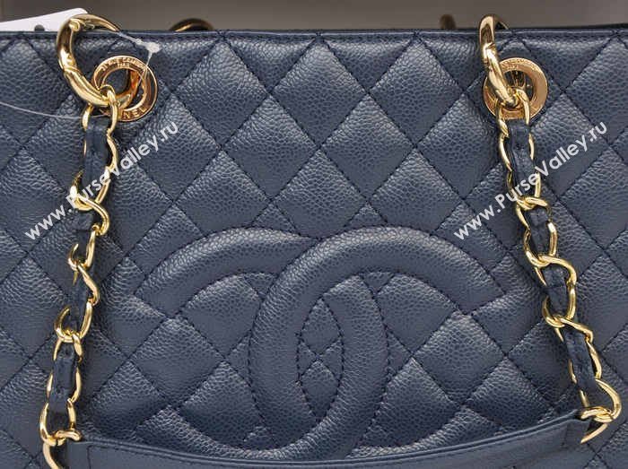 Chanel A36092 caviar lambskin GST shopping handbag blue bag 5718