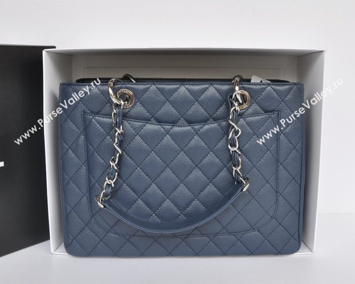 Chanel A36092 caviar lambskin GST shopping handbag blue bag 5719