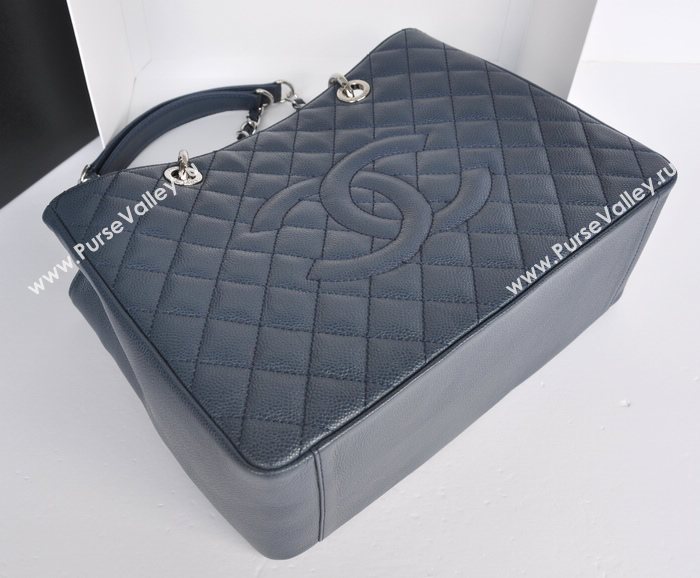 Chanel A36092 caviar lambskin GST shopping handbag blue bag 5719