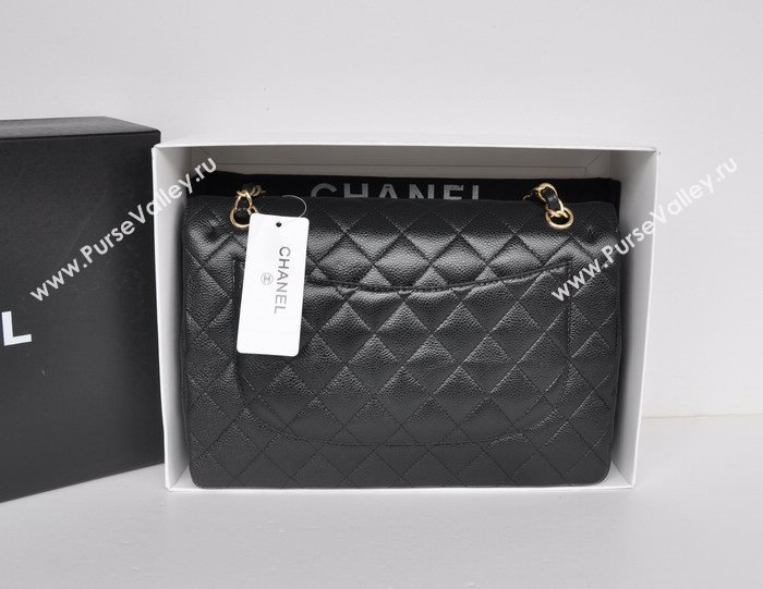 Chanel A36097 large caviar lambskin classic flap handbag black bag 5721