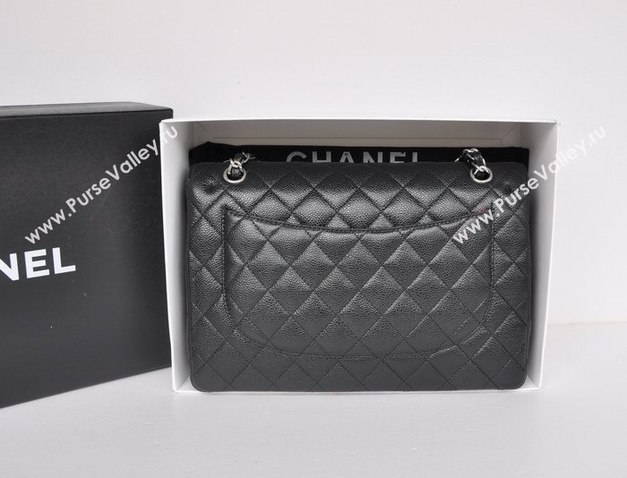 Chanel A36097 large caviar lambskin classic flap handbag black bag 5722