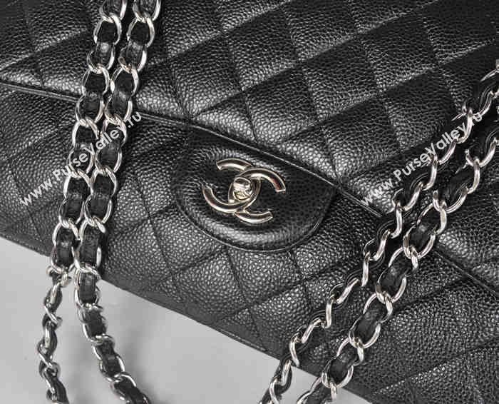 Chanel A36097 large caviar lambskin classic flap handbag black bag 5722