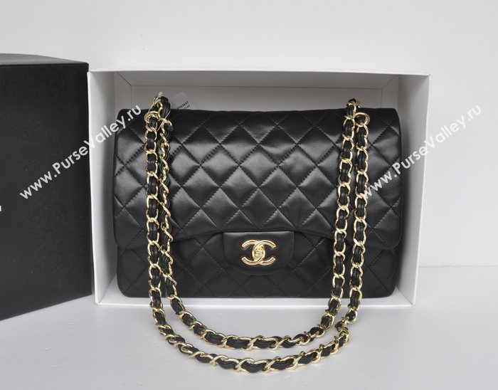 Chanel A36097 large lambskin classic flap handbag black bag 5723