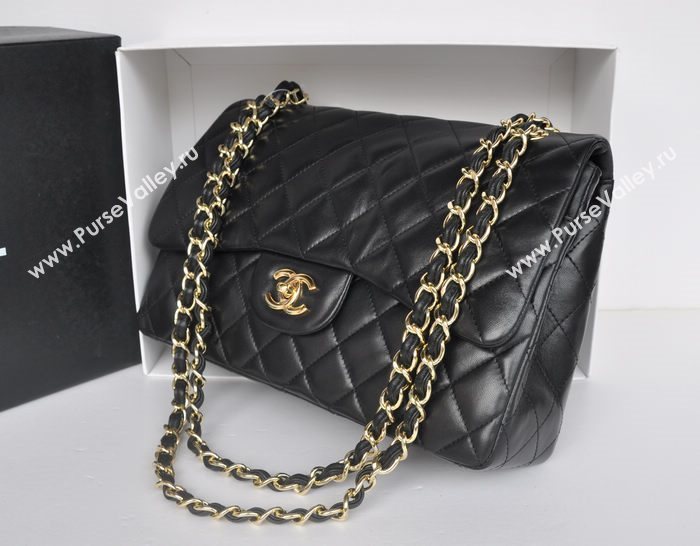 Chanel A36097 large lambskin classic flap handbag black bag 5723