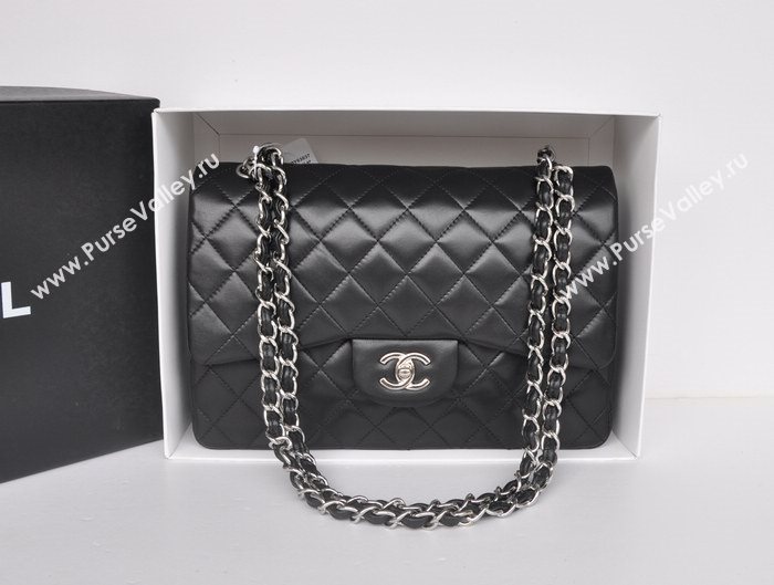 Chanel A36097 large lambskin classic flap handbag black bag 5724