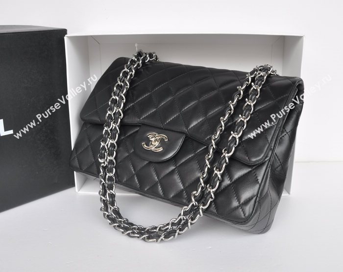 Chanel A36097 large lambskin classic flap handbag black bag 5724