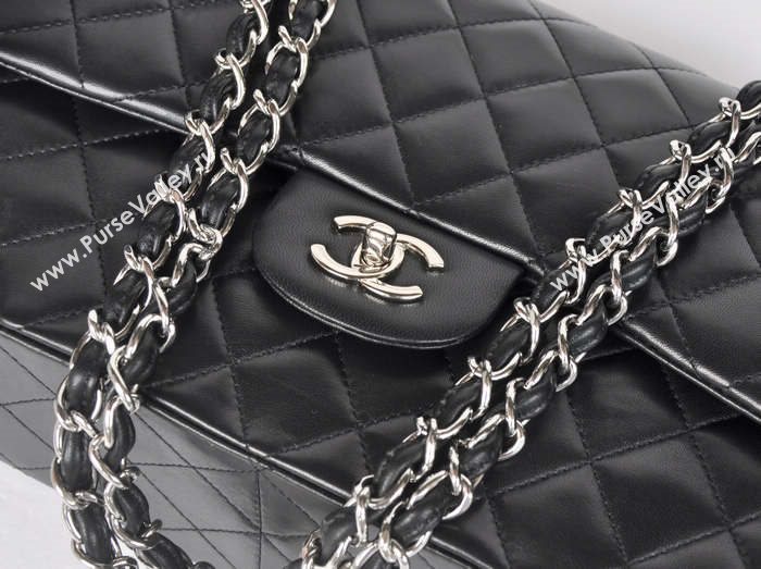 Chanel A36097 large lambskin classic flap handbag black bag 5724