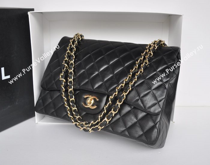 Chanel A36098 maxi lambskin classic flap handbag black bag 5725