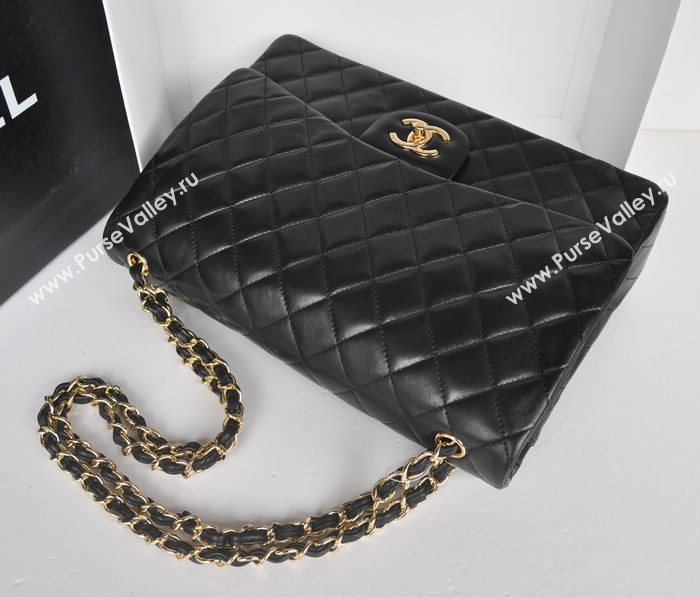 Chanel A36098 maxi lambskin classic flap handbag black bag 5725