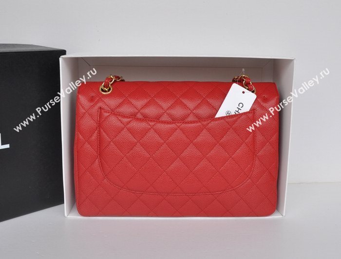 Chanel A36097 large caviar lambskin classic flap handbag red bag 5726