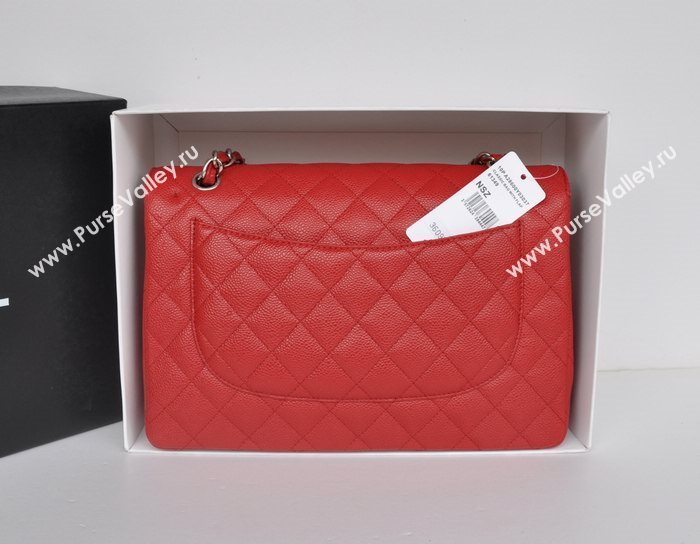 Chanel A36097 large caviar lambskin classic flap handbag red bag 5727