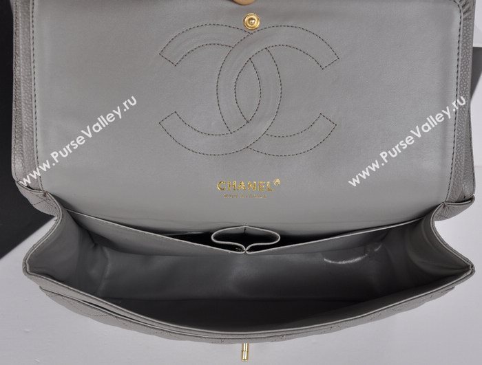 Chanel A36097 large caviar lambskin classic flap handbag gray bag 5728